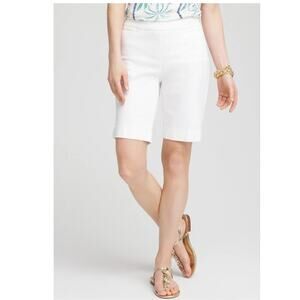 Chico's Bermuda Shorts Cotton Blend White So Slimming Brigitte Size 1 / Medium